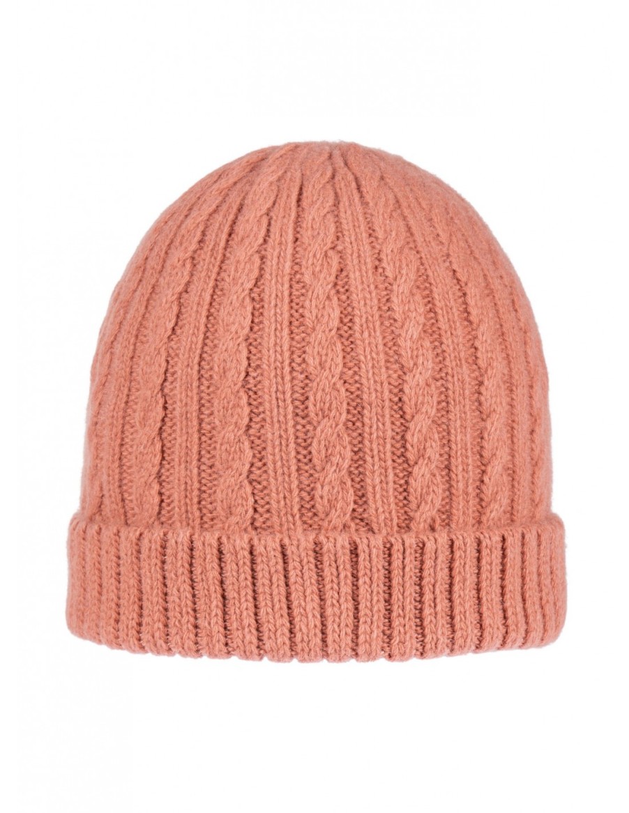 Mujer Santacana Gorros De Lana Y Cashmere | Gorro De Punto Trenzado De Lana Merino Y Cachemira St-Lcg-22