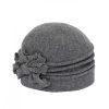 Mujer Santacana | Gorro De Lana Con Fuelle Y Adorno Floral St-Lg-251